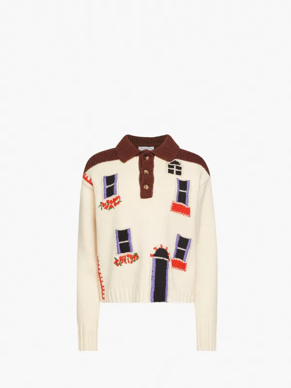 HOUSE' INTARSIA POLO SWEATER sold by J.W. Anderson