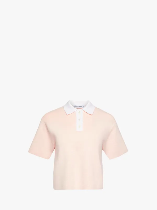 CROPPED KNITTED POLO TOP sold by J.W. Anderson