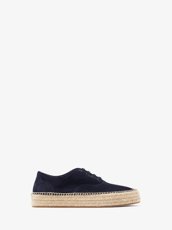 SUEDE LACE-FRONT PLATFORM ESPADRILLE sold by J.W. Anderson
