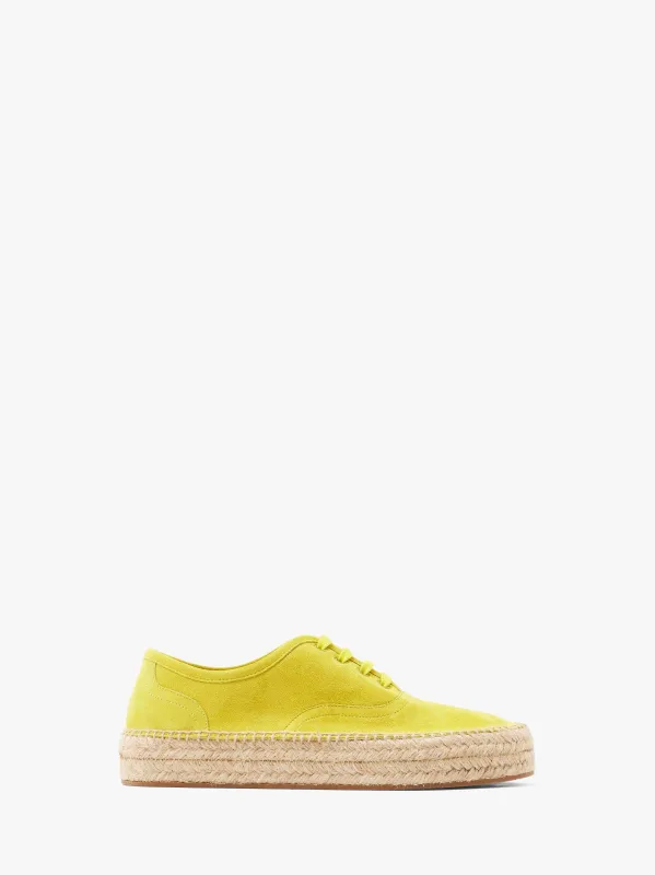 SUEDE LACE-FRONT PLATFORM ESPADRILLES sold by J.W. Anderson