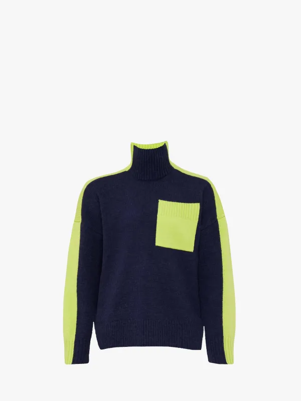 DUAL TONE - PATCH POCKET TURTLENECK SWEATER made by J.W. Anderson