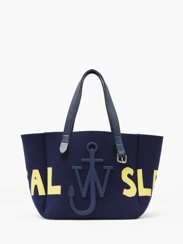 BELT TOTE BAG - 'REAL SLEEP' SLOGAN SHOULDER BAG sold by J.W. Anderson