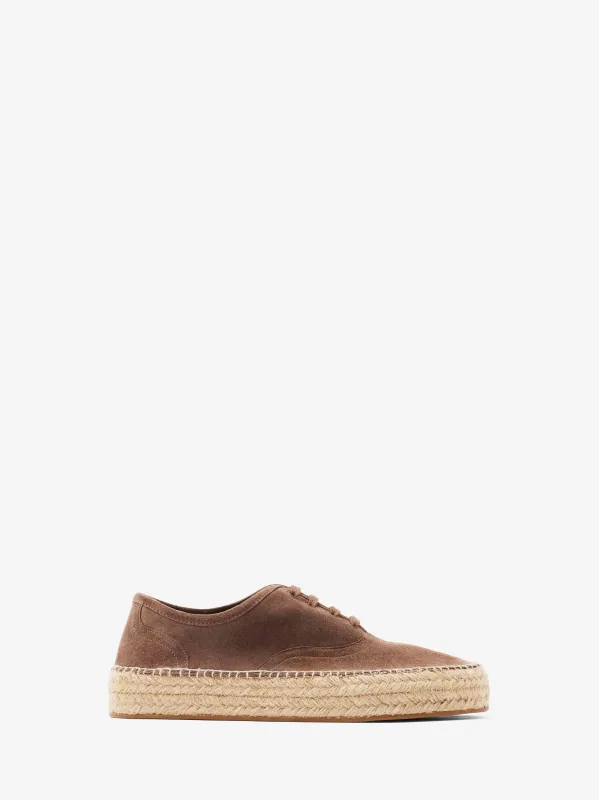 SUEDE LACE-FRONT PLATFORM ESPADRILLES sold by J.W. Anderson