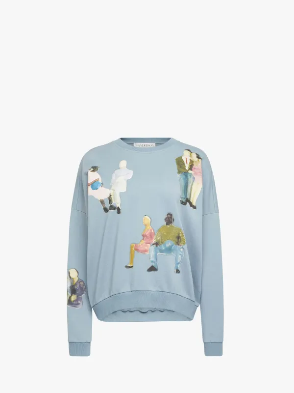 SWEATSHIRT WITH ALL OVER PRINT sold by J.W. Anderson