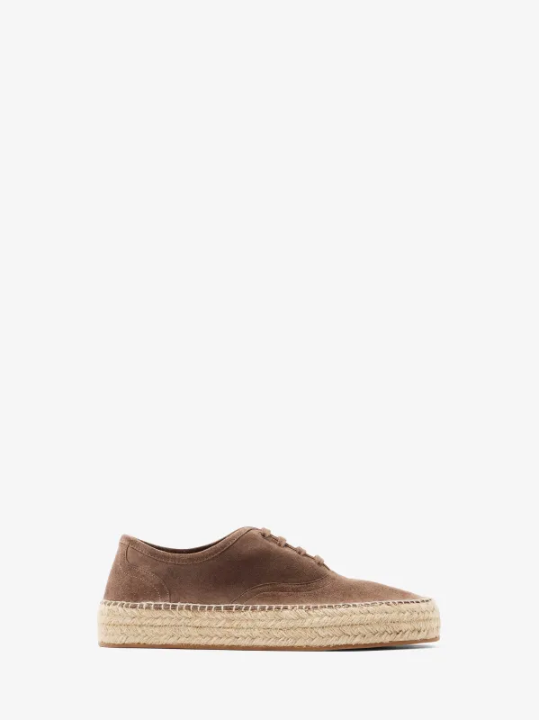 SUEDE LACE-FRONT PLATFORM ESPADRILLE made by J.W. Anderson