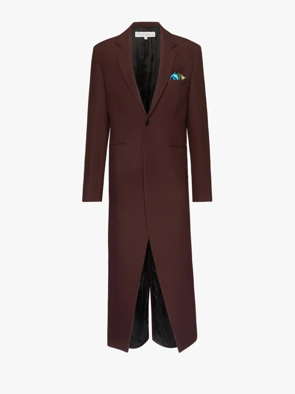 LONG COAT WITH SATIN HANDKERCHIEF made by J.W. Anderson