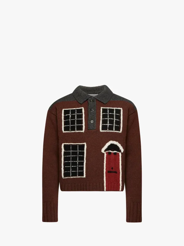 HOUSE' INTARSIA POLO SWEATER sold by J.W. Anderson