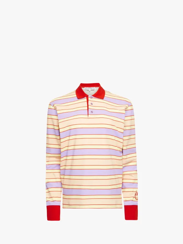 CONTRAST TRIM STRIPED POLO TOP sold by J.W. Anderson