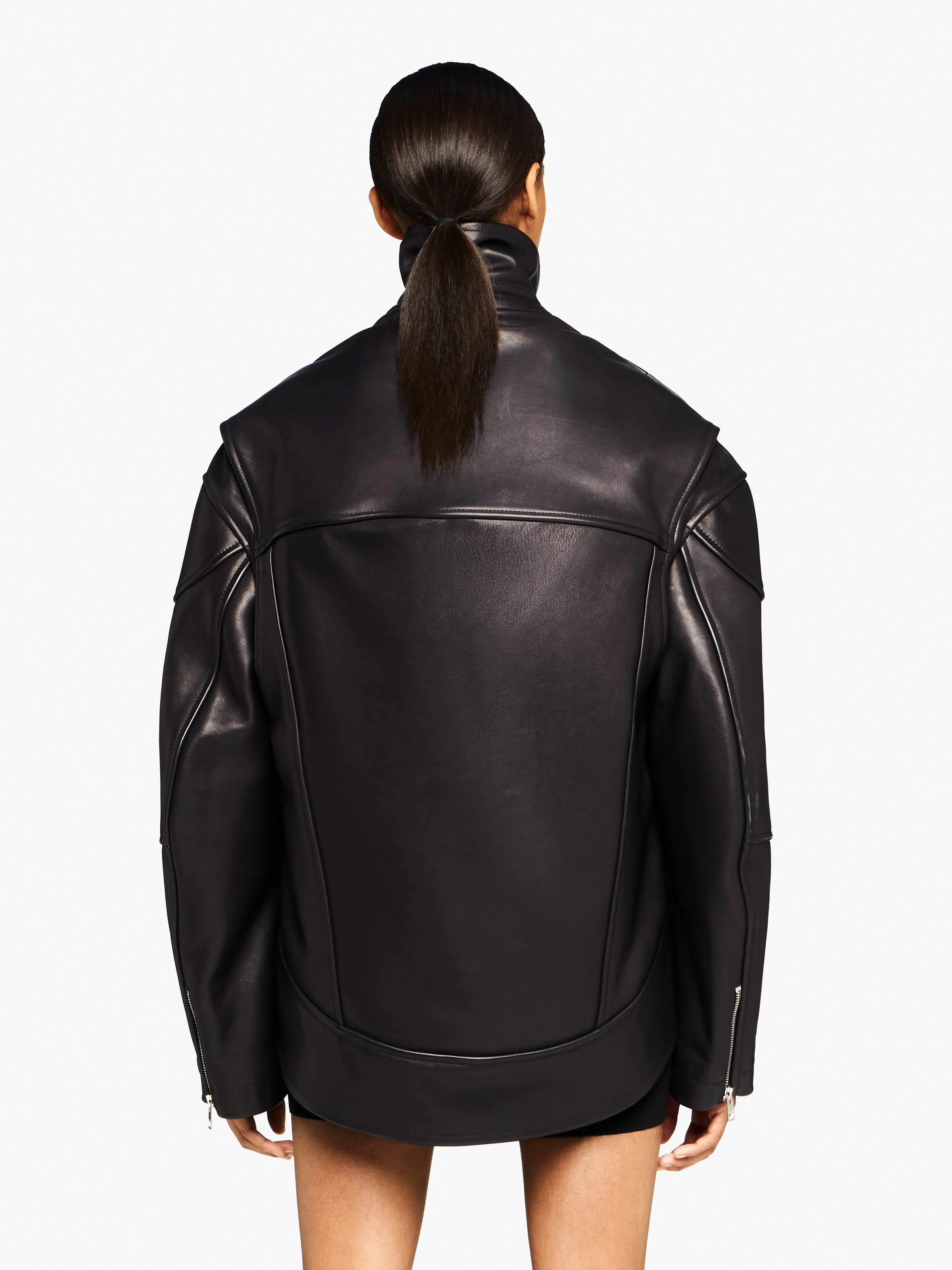 CURVED LEATHER HEM HIGH NECK JACKET sold by J.W. Anderson product image thumbnail 3