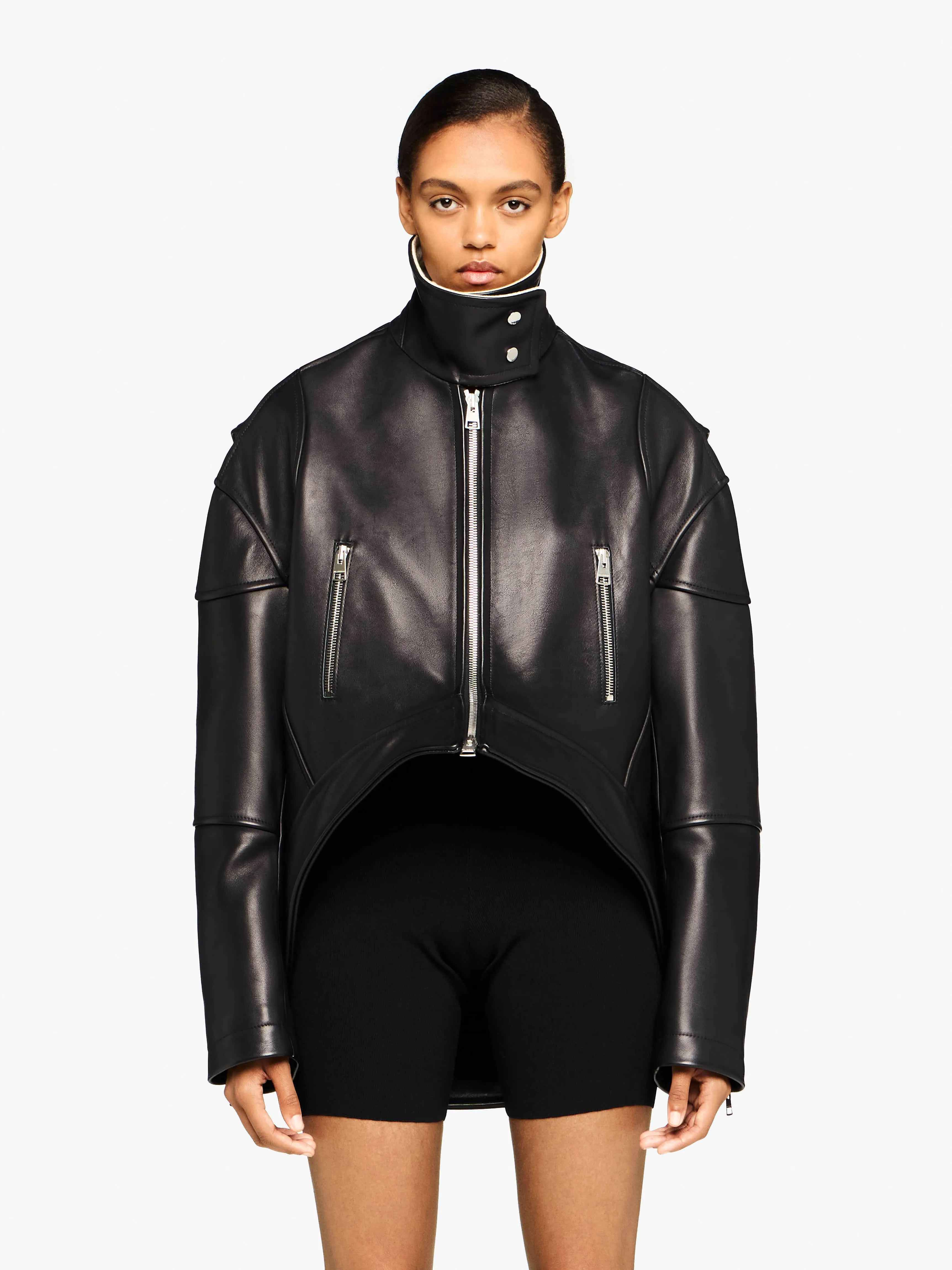 CURVED LEATHER HEM HIGH NECK JACKET sold by J.W. Anderson product image thumbnail 2