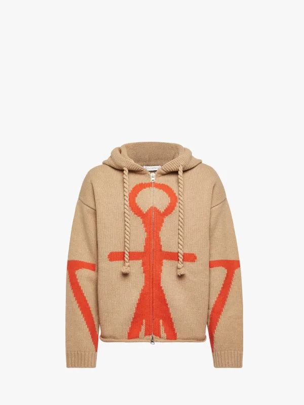 ANCHOR LOGO HOODIE WITH ZIP sold by J.W. Anderson