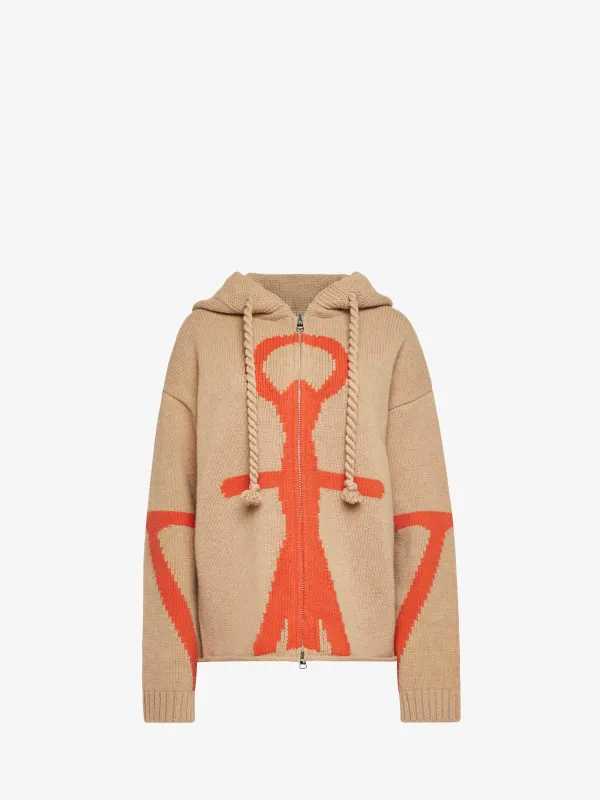ANCHOR LOGO HOODIE WITH ZIP sold by J.W. Anderson