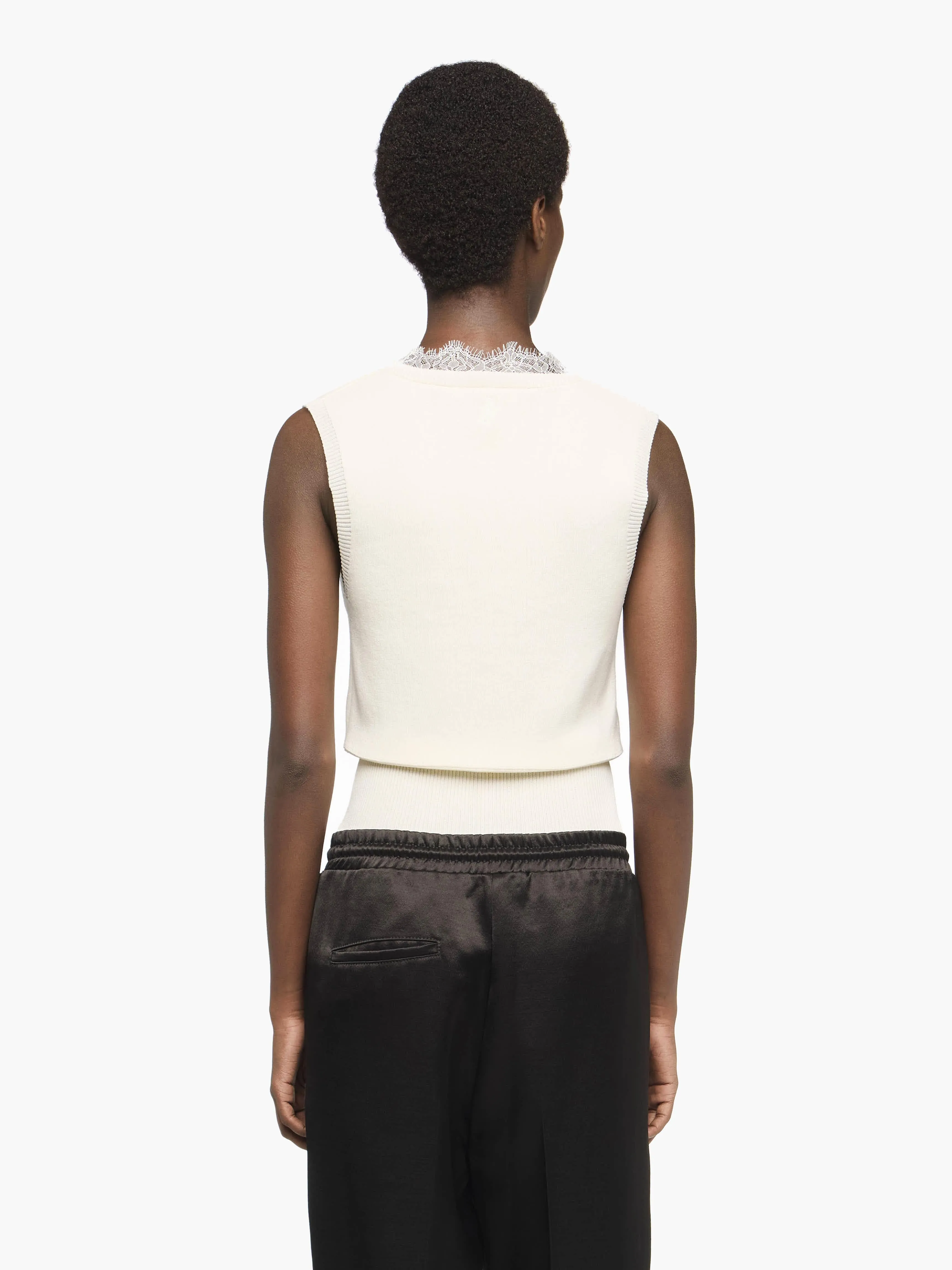 V-NECK LACE TRIM SWEATER sold by J.W. Anderson product image thumbnail 3