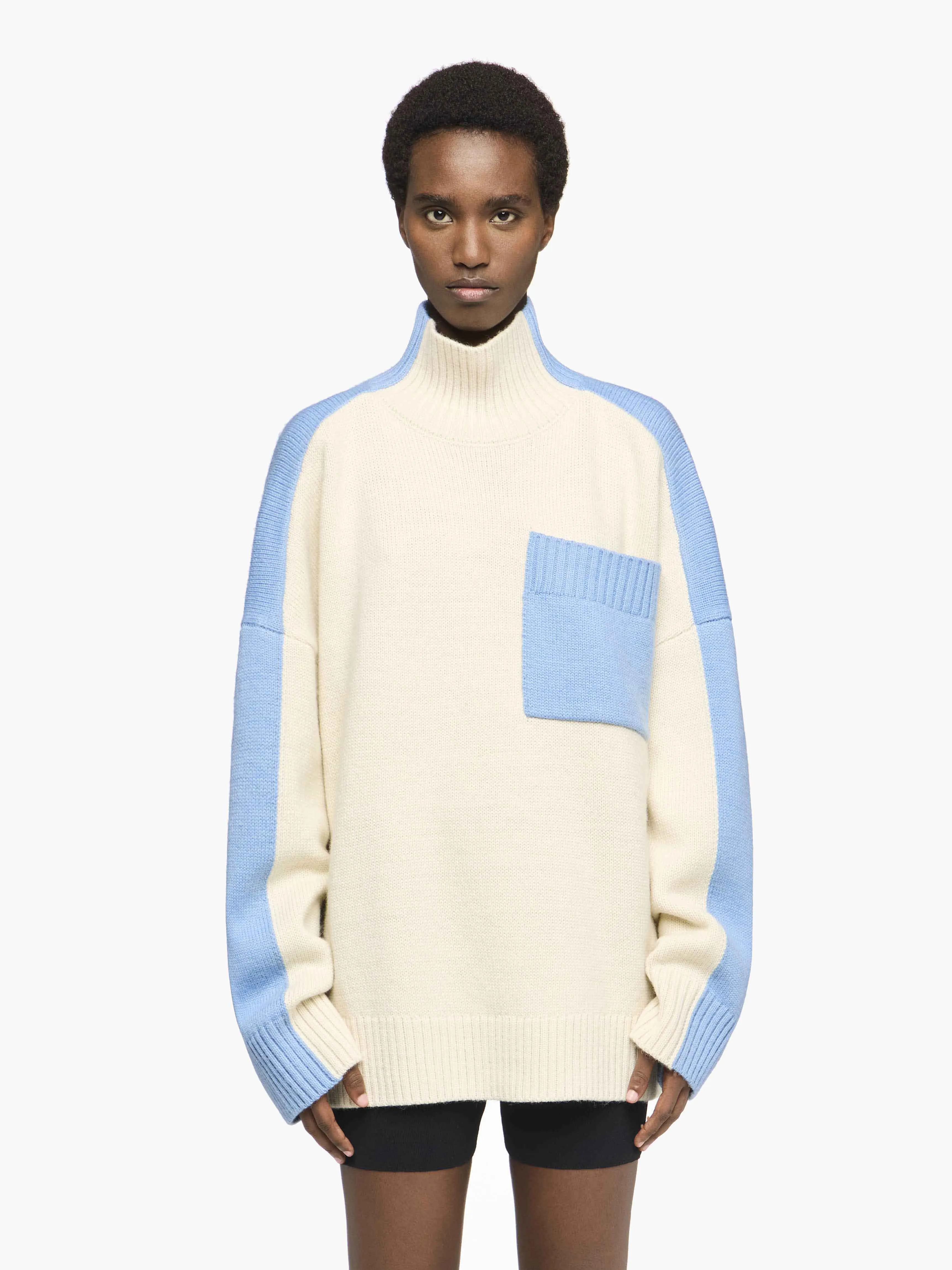 DUAL TONE - PATCH POCKET TURTLENECK SWEATER sold by J.W. Anderson product image thumbnail 2