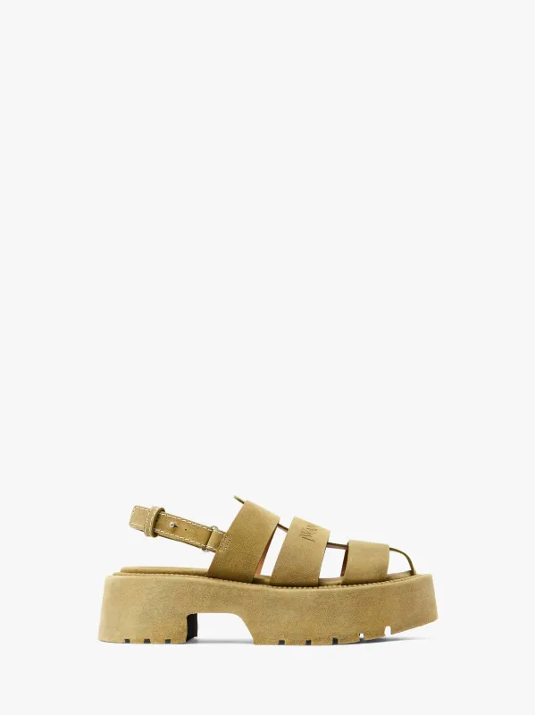 SUEDE PLATFORM FISHERMAN SANDALS sold by J.W. Anderson