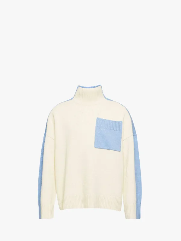 DUAL TONE - PATCH POCKET TURTLENECK SWEATER made by J.W. Anderson