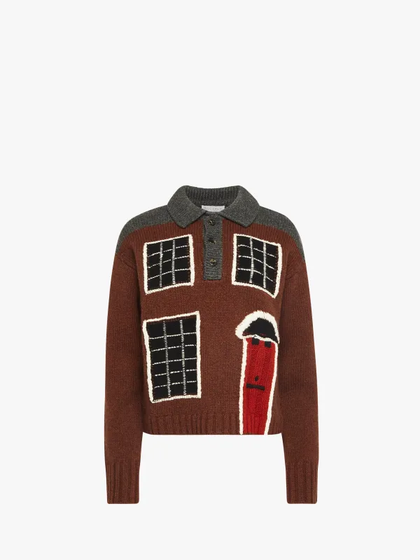 CL_HOUSE POLO JUMPER - DARK BROWN_KW1405YN0413 sold by J.W. Anderson