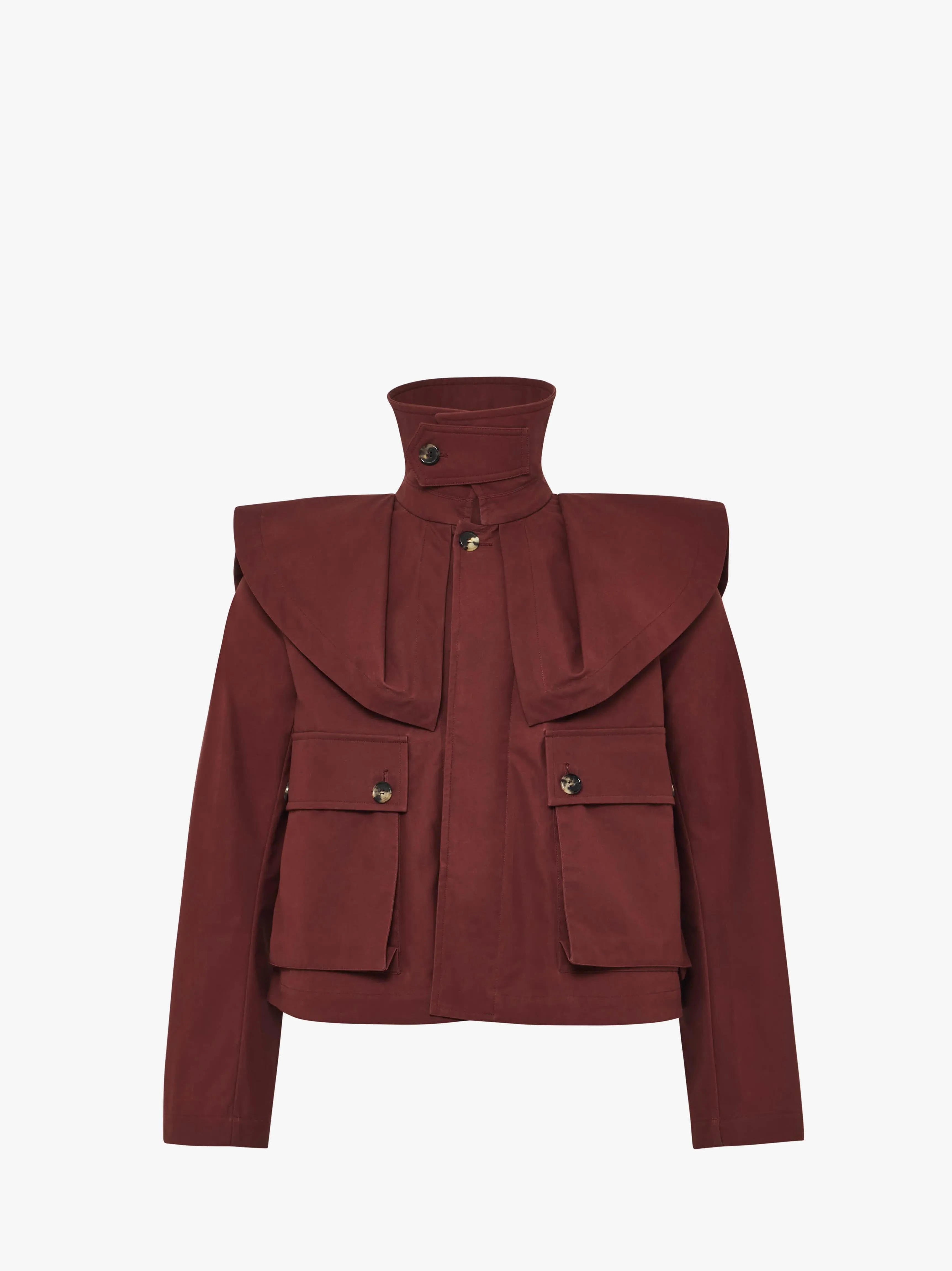 CL_OVERSIZED COLLAR CROPPED TRENCH JACKET - RUST_JK0377PG1683 sold by J.W. Anderson
