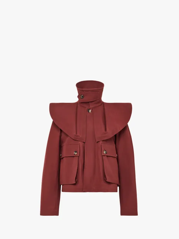 CL_OVERSIZED COLLAR CROPPED TRENCH JACKET - RUST_JK0366PG1683 sold by J.W. Anderson