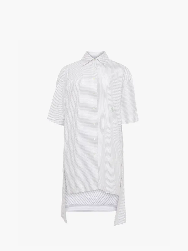 CL_SHORT SLEEVE STEP HEM SHIRT DRESS - GREY/WHITE_DR0475PG1691 made by J.W. Anderson