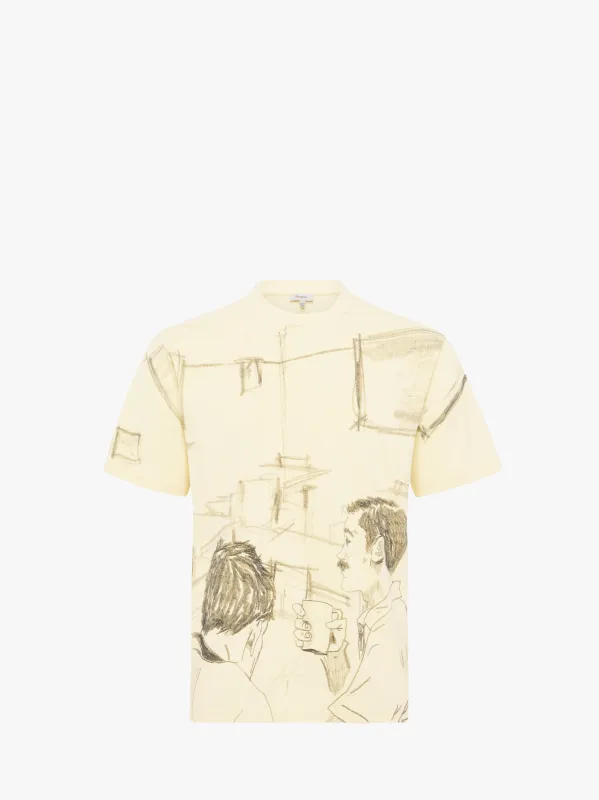 CAFE SCENE ALL-OVER PRINT T-SHIRT made by J.W. Anderson