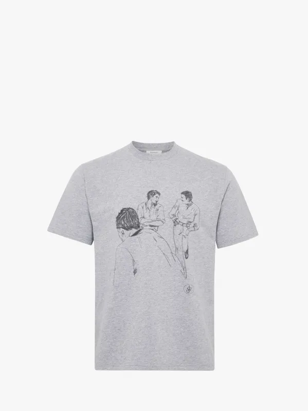 CAFE SCENE PRINTED T-SHIRT sold by J.W. Anderson