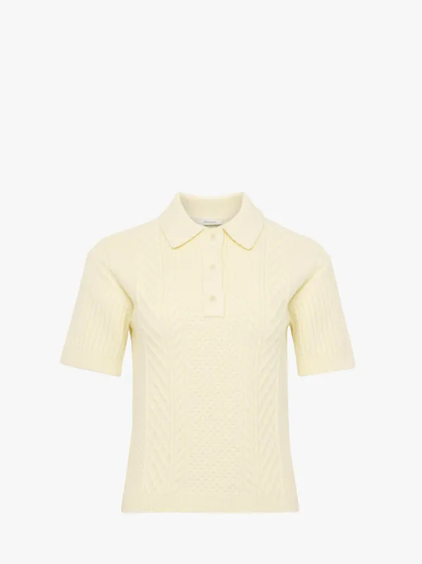 CROPPED CABLE KNIT POLO sold by J.W. Anderson
