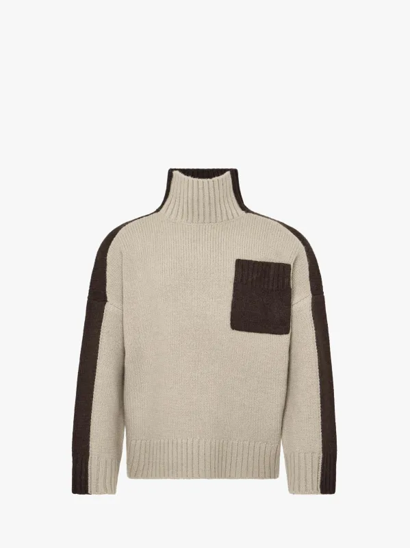 TWO TONE PATCH POCKET JUMPER made by J.W. Anderson