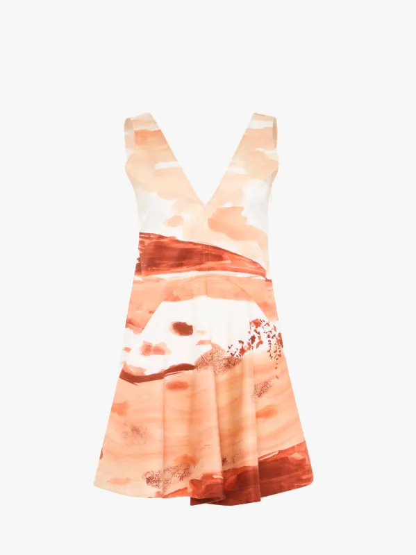 PRINTED V-NECK MINI DRESS made by J.W. Anderson