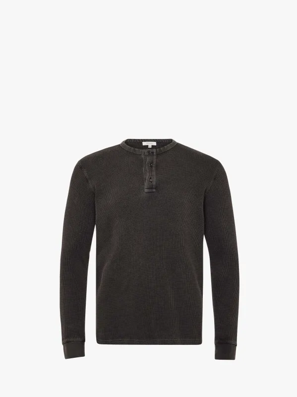 LONG SLEEVE WAFFLE HENLEY TOP sold by J.W. Anderson