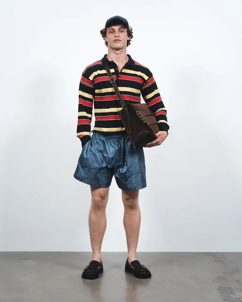 MENS KNITTED STRIPED RUGBY POLO TOP IN NAVY sold by J.W. Anderson product image thumbnail 5