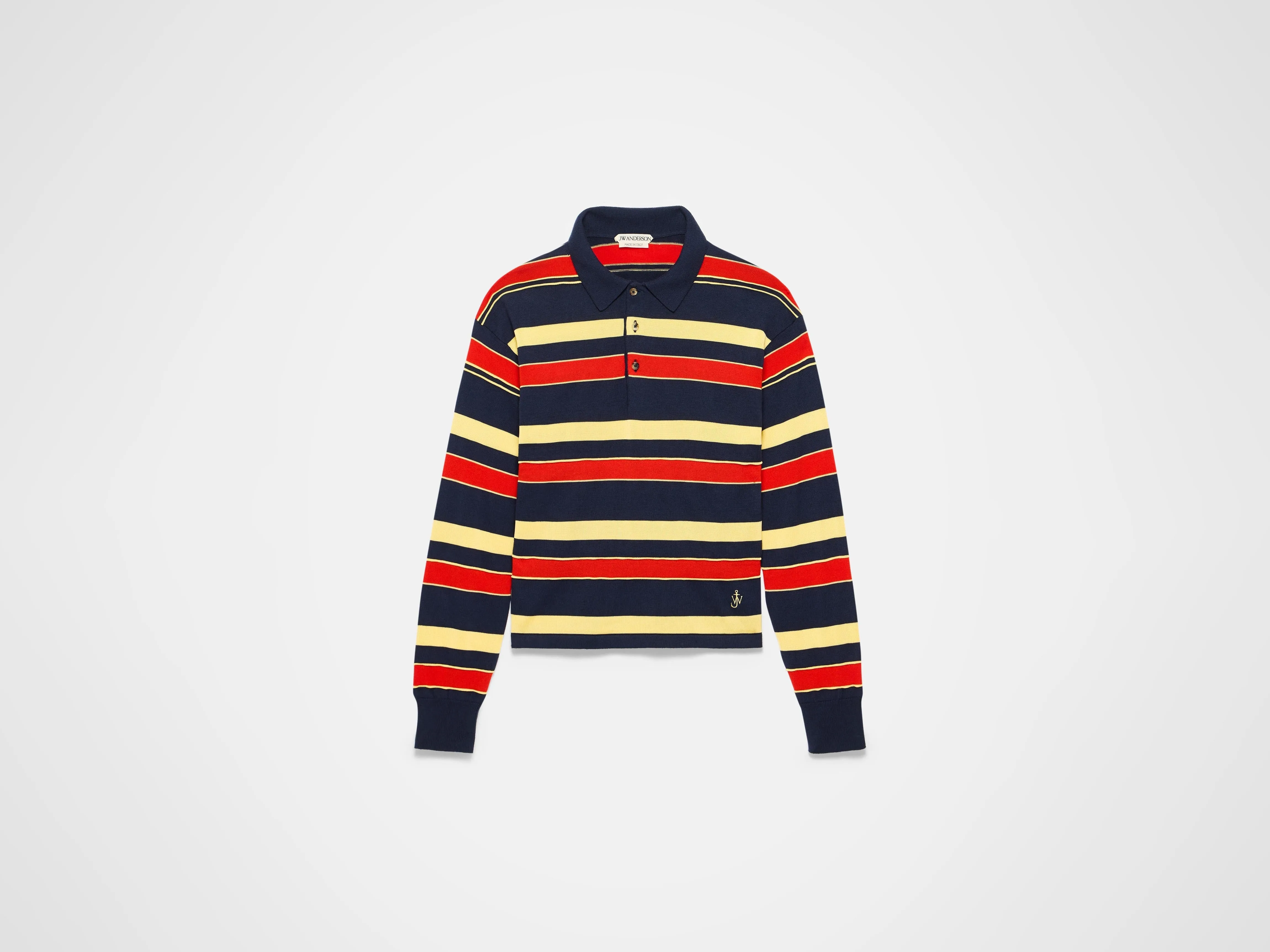 WOMENS KNITTED STRIPED RUGBY POLO TOP IN NAVY sold by J.W. Anderson product image thumbnail 4