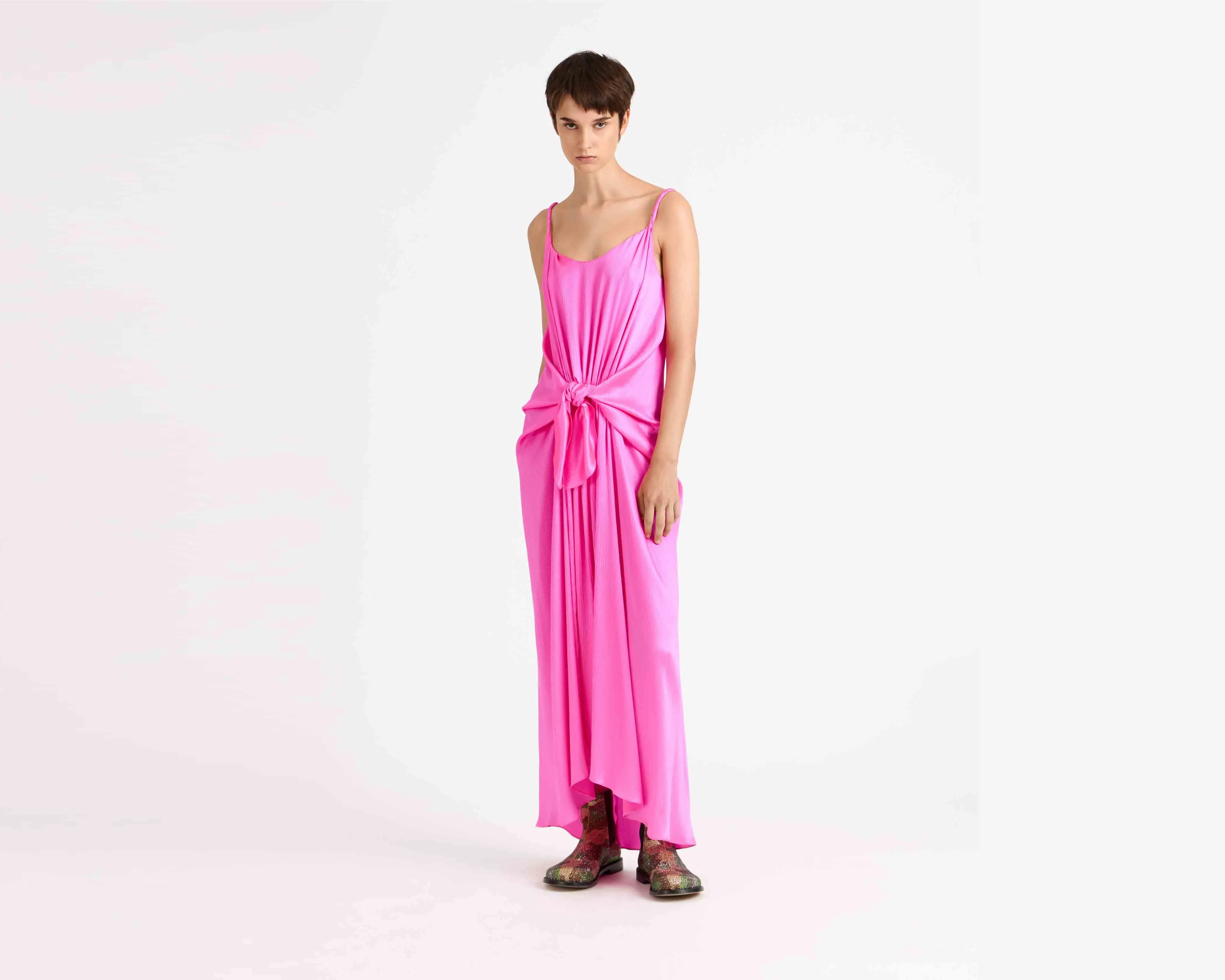 WOMENS KNOTTED WAIST LONGLINE DRESS IN PINK sold by J.W. Anderson product image thumbnail 2