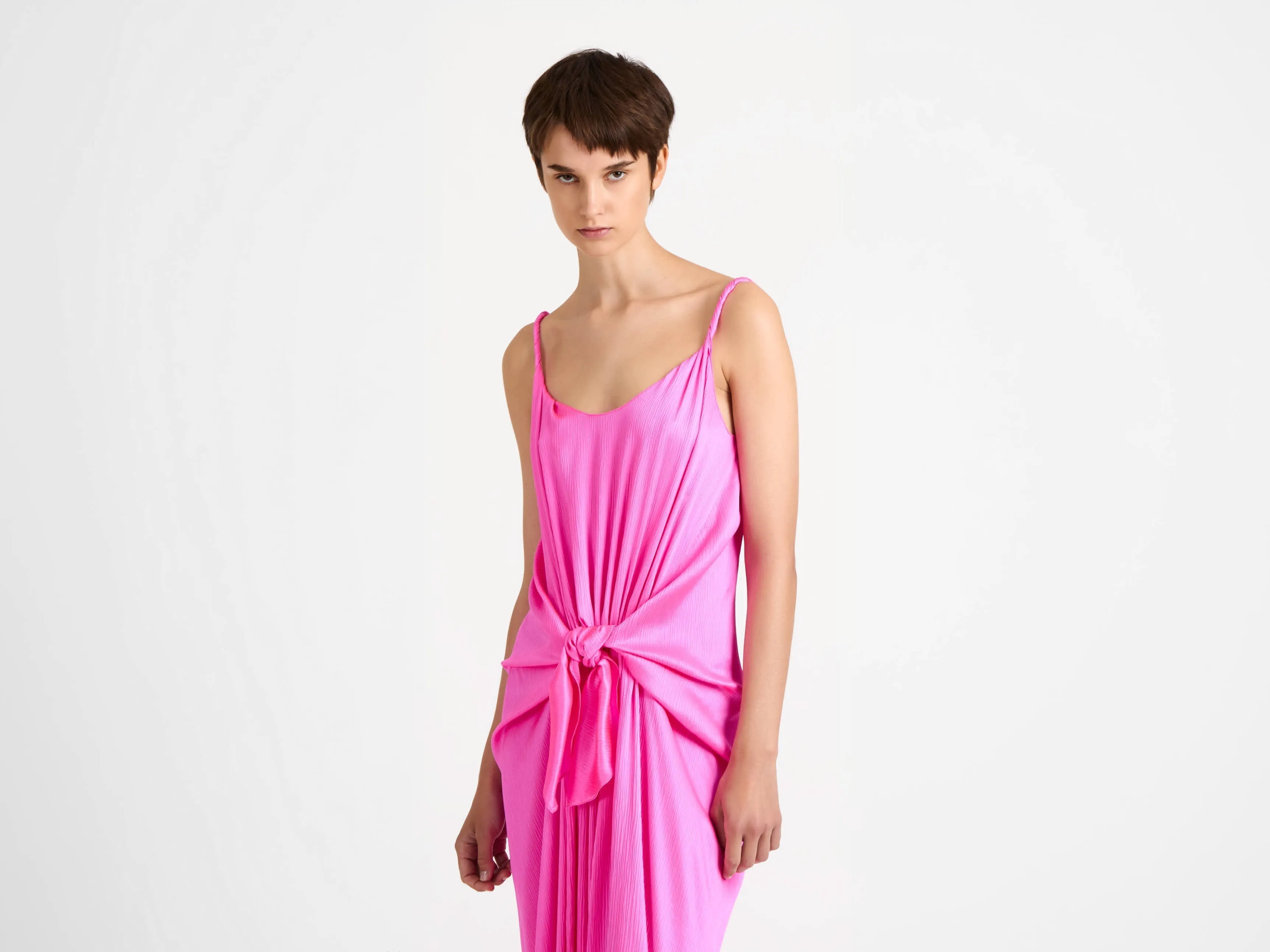 WOMENS KNOTTED WAIST LONGLINE DRESS IN PINK sold by J.W. Anderson product image thumbnail 4