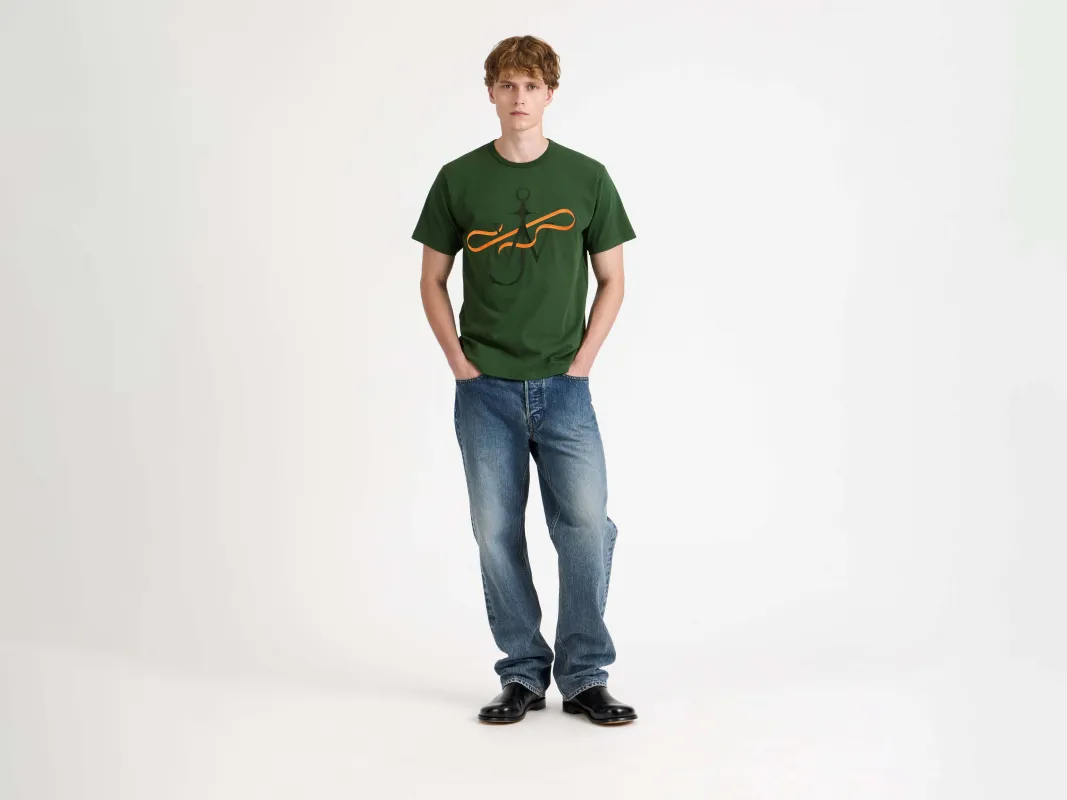 MENS RIBBON ANCHOR T-SHIRT IN GREEN sold by J.W. Anderson
