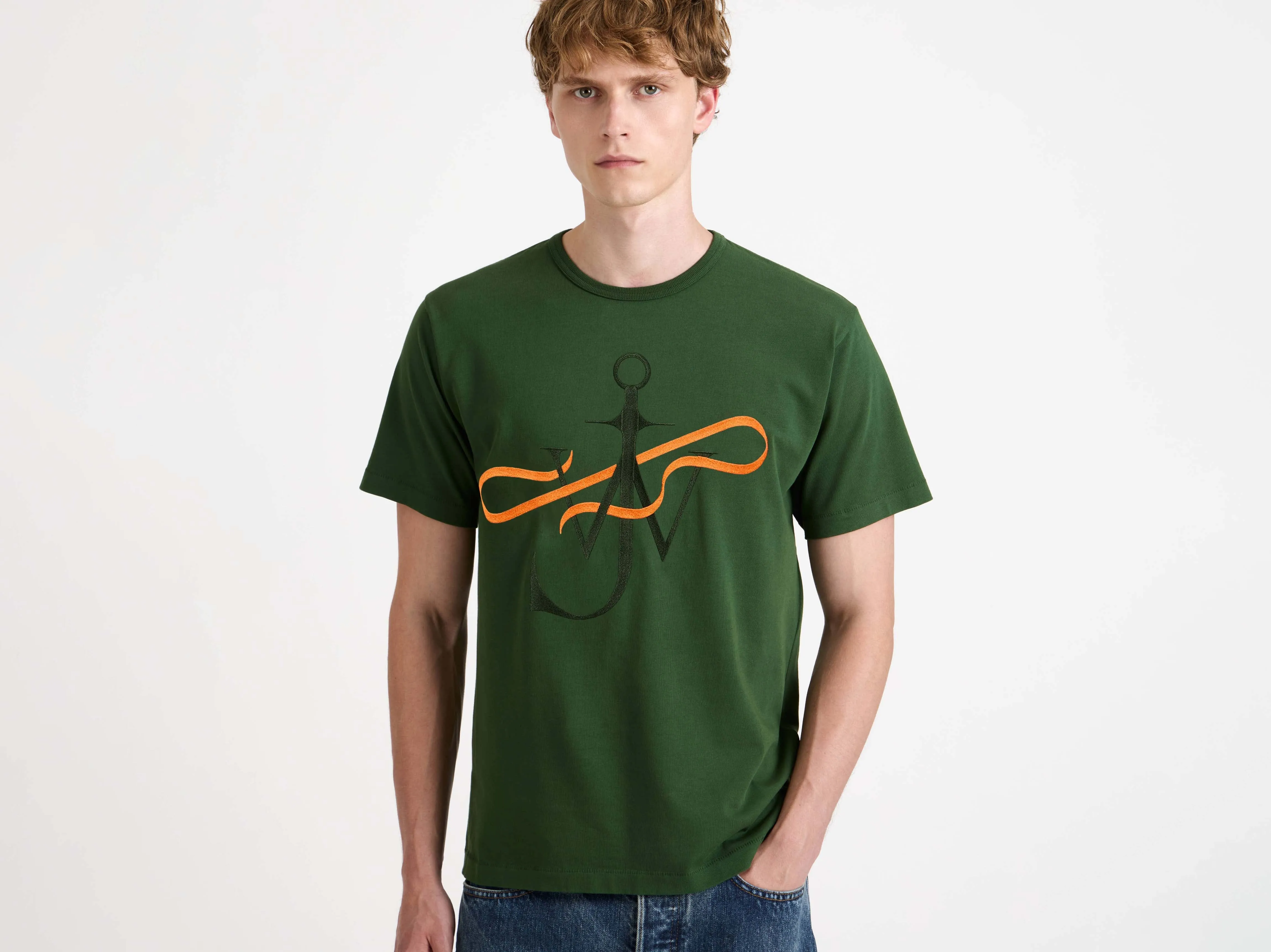 MENS RIBBON ANCHOR T-SHIRT IN GREEN sold by J.W. Anderson product image thumbnail 3