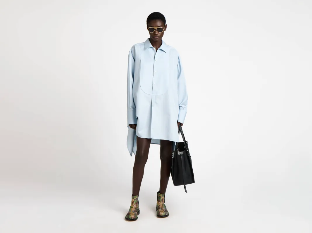 CL_SIDE KNOT SHIRT DRESS - POWDER BLUE_DR0500PG1894 sold by J.W. Anderson