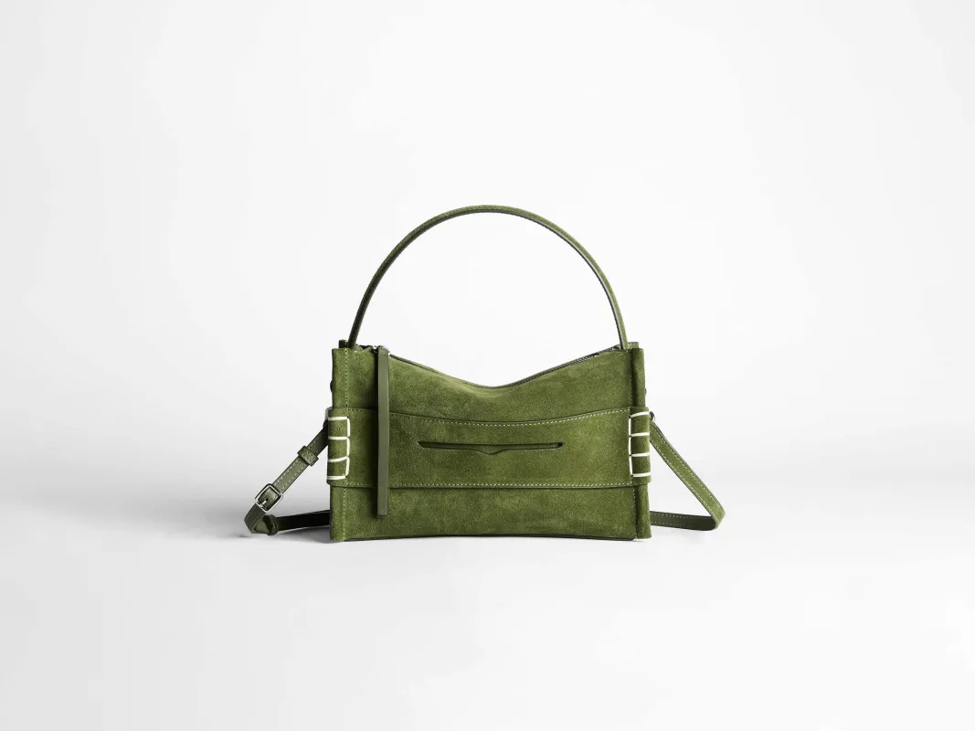 LOAFER BAG IN KHAKI SUEDE made by J.W. Anderson