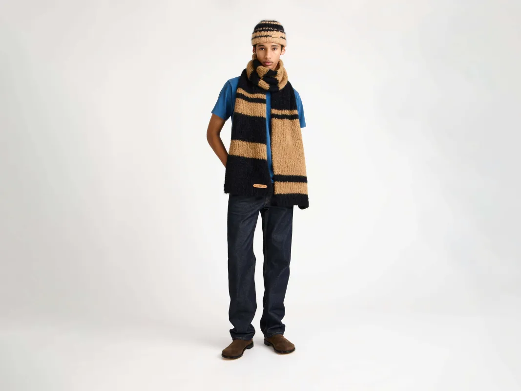 STRIPED SCARF IN BLACK made by J.W. Anderson