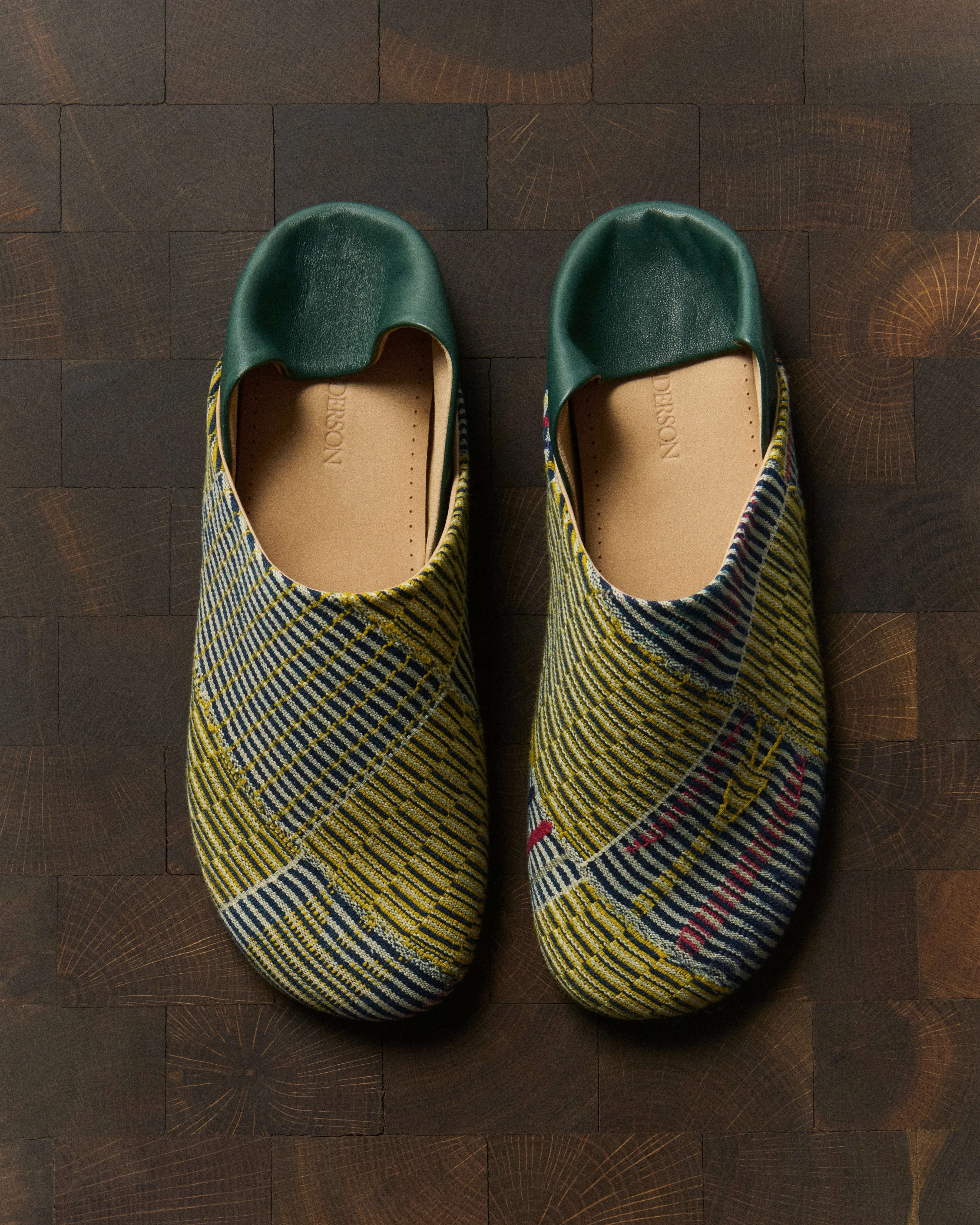 MENS SLIPPER MULES IN YELLOW & MULTI sold by J.W. Anderson