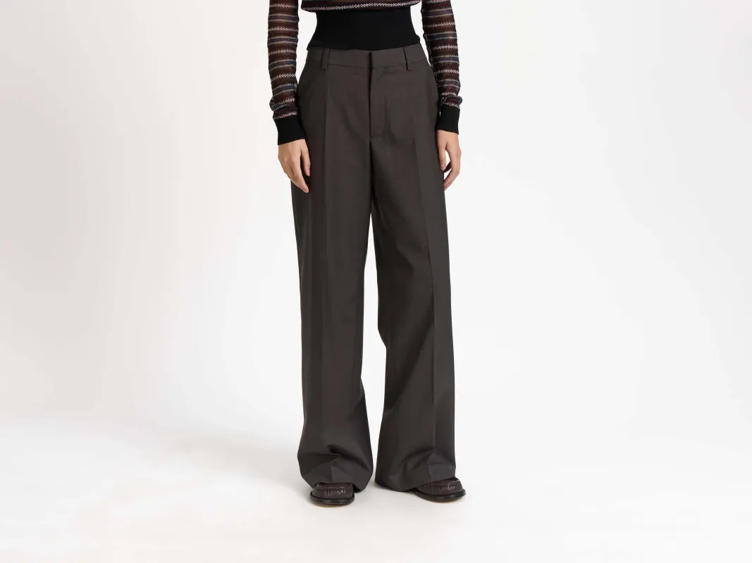 WOMENS TAILORED TUXEDO TROUSERS IN CHOCOLATE BROWN made by J.W. Anderson