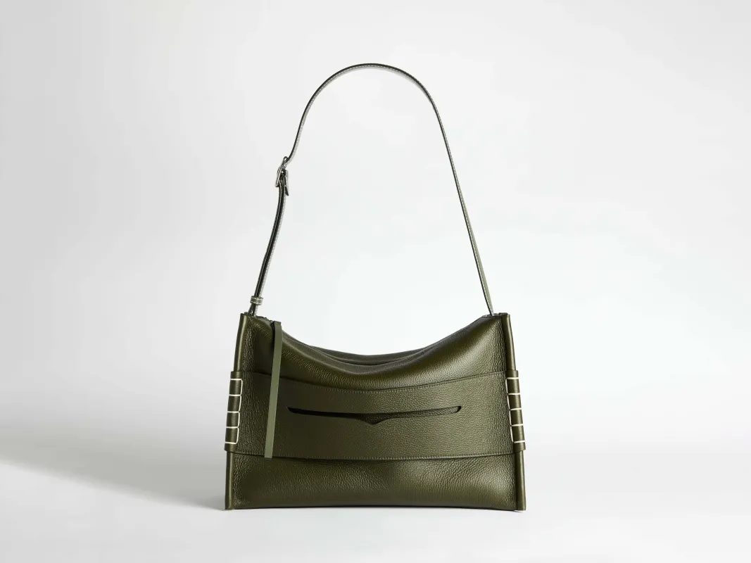 MESSENGER LOAFER BAG IN KHAKI LEATHER sold by J.W. Anderson