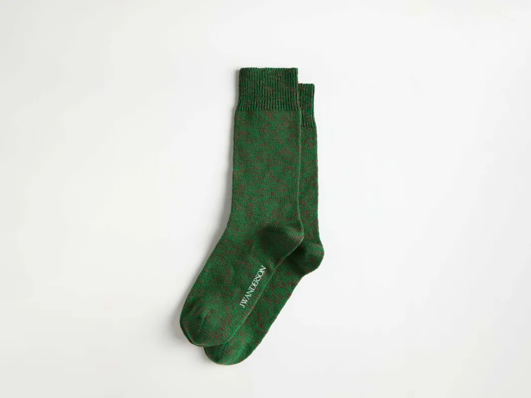 COTTON SLUB SOCK IN BOTTLE GREEN sold by J.W. Anderson