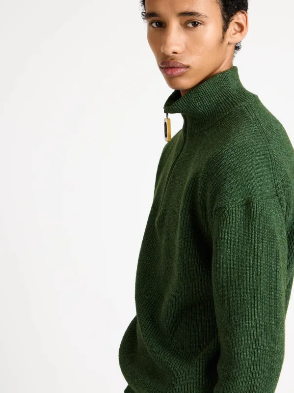 MENS HALF ZIP JUMPER IN PINE sold by J.W. Anderson