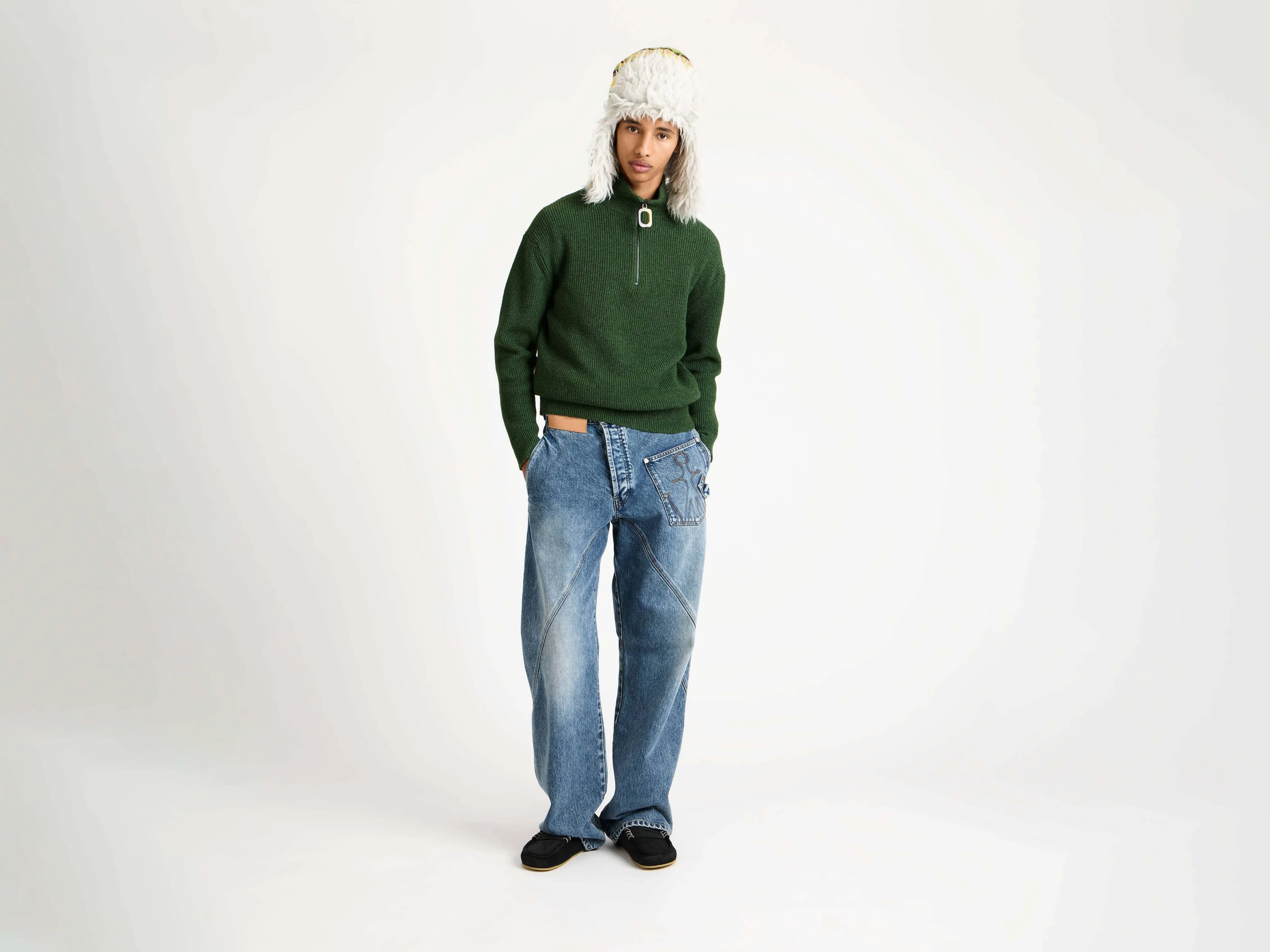 MENS HALF ZIP JUMPER IN PINE sold by J.W. Anderson product image thumbnail 2