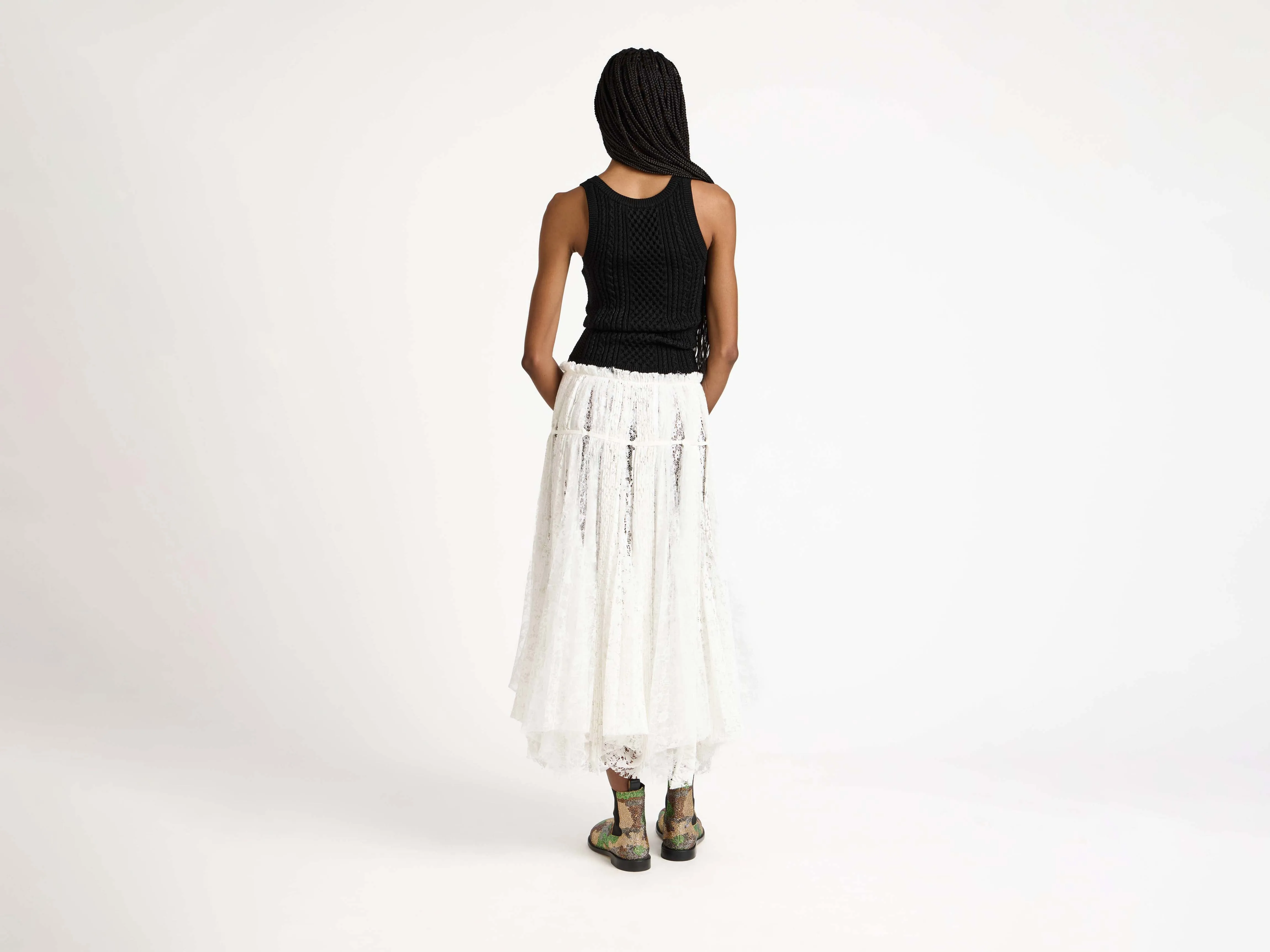 WOMENS CABLE-KNIT TANK TOP IN BLACK sold by J.W. Anderson product image thumbnail 5
