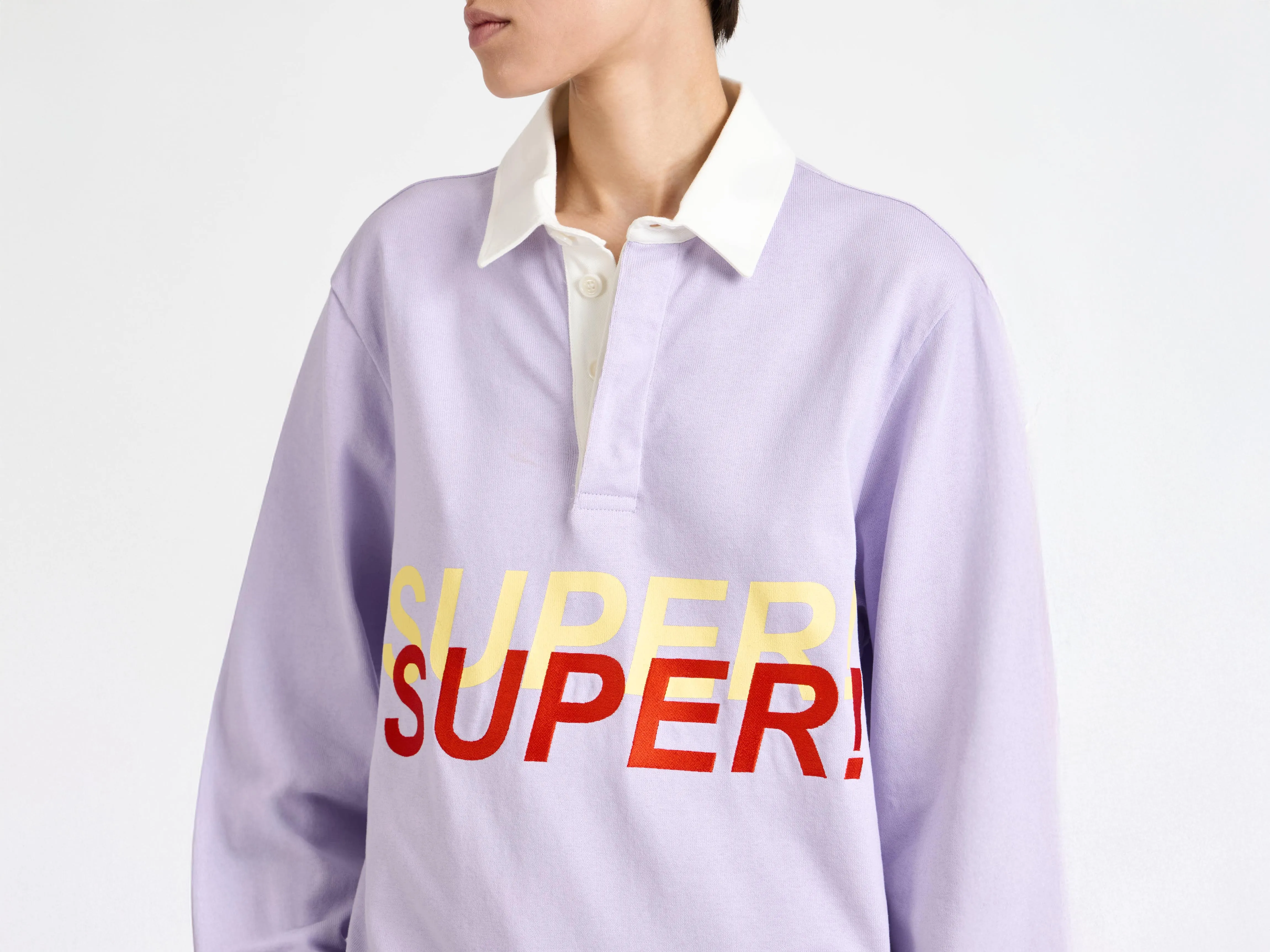 WOMENS 'SUPER SUPER' RUGBY POLO TOP IN PURPLE sold by J.W. Anderson product image thumbnail 4