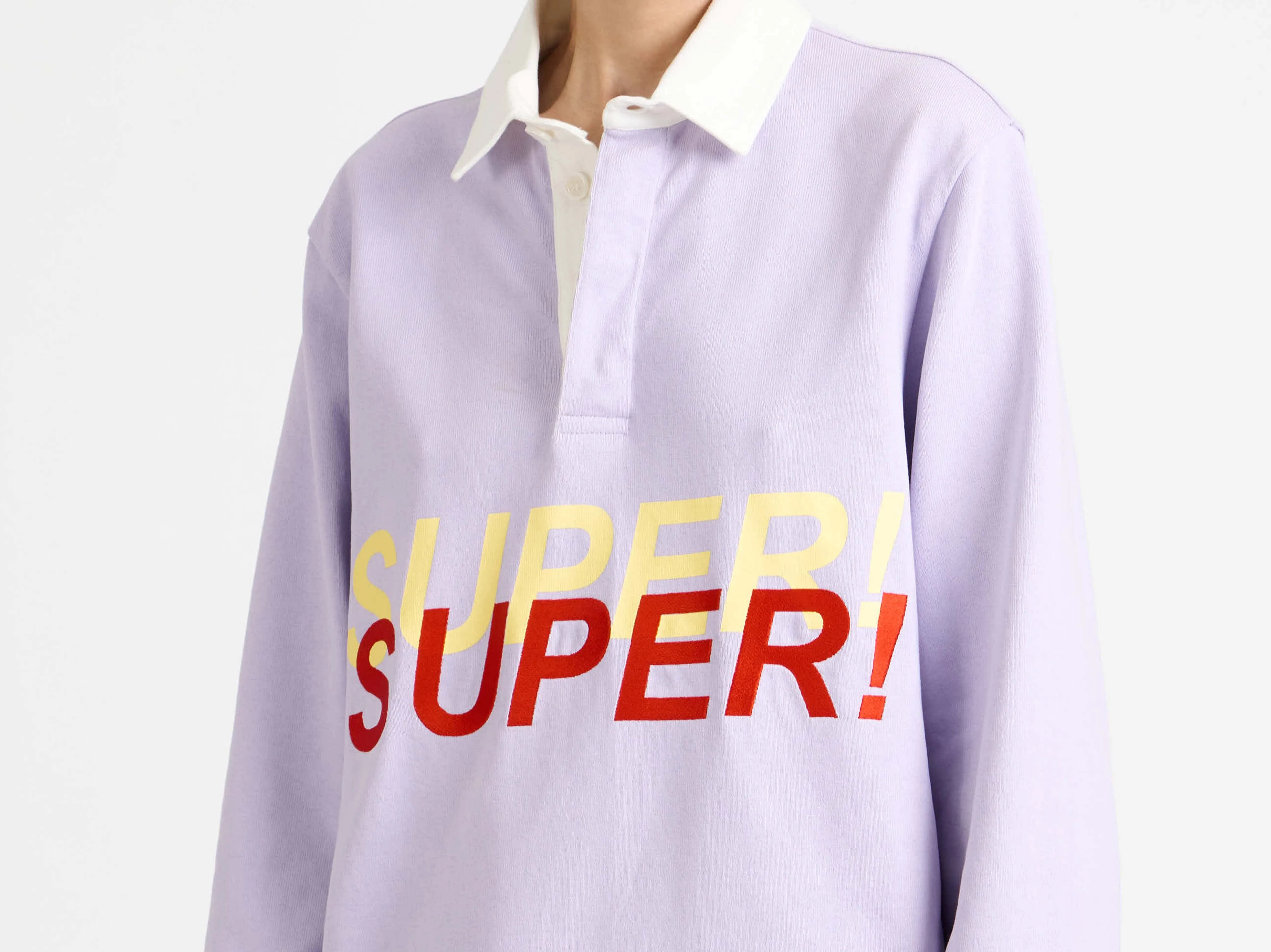 WOMENS 'SUPER SUPER' RUGBY POLO TOP IN PURPLE sold by J.W. Anderson product image thumbnail 3