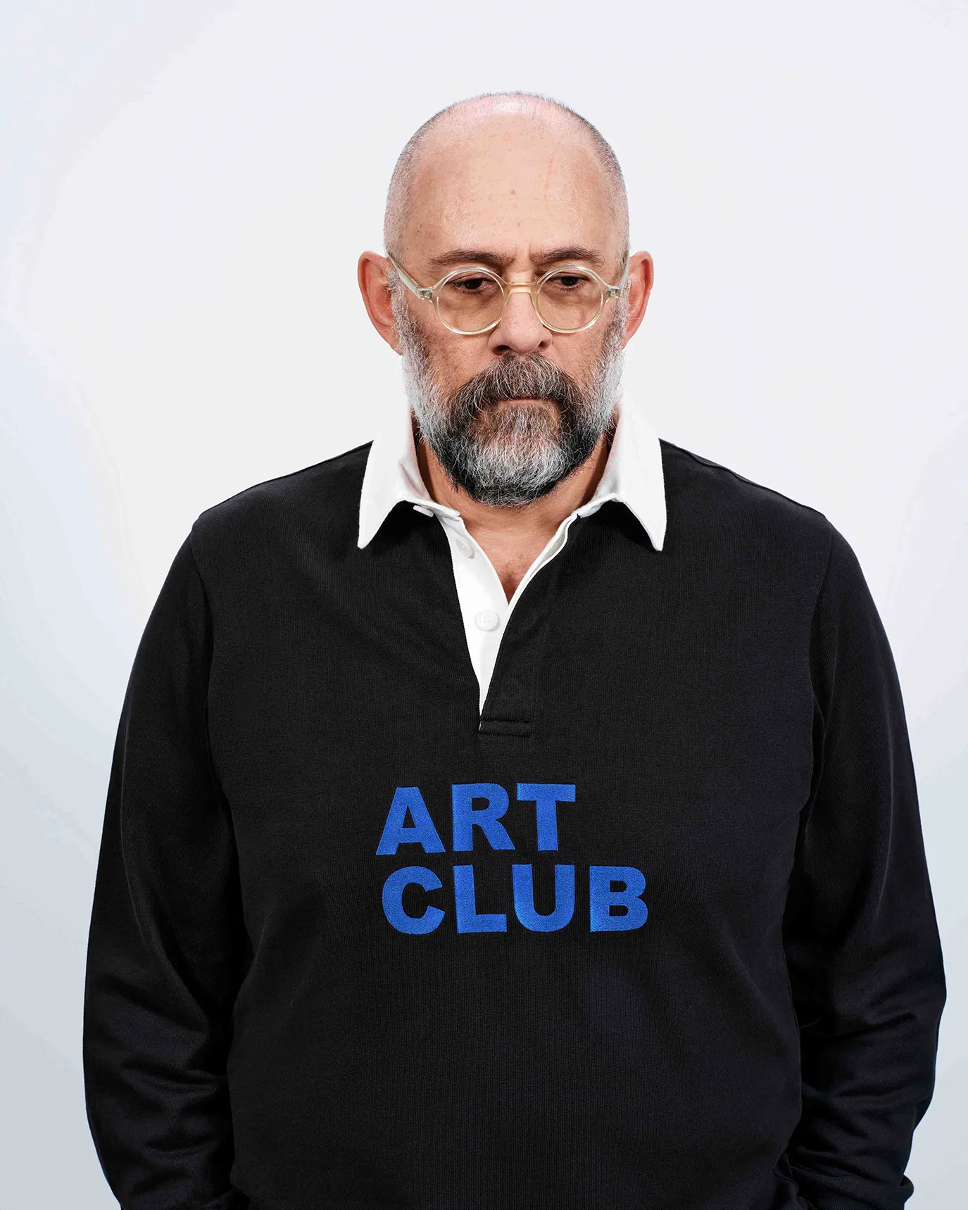 MENS 'ART CLUB' RUGBY POLO TOP IN WASHED BLACK sold by J.W. Anderson product image thumbnail 4