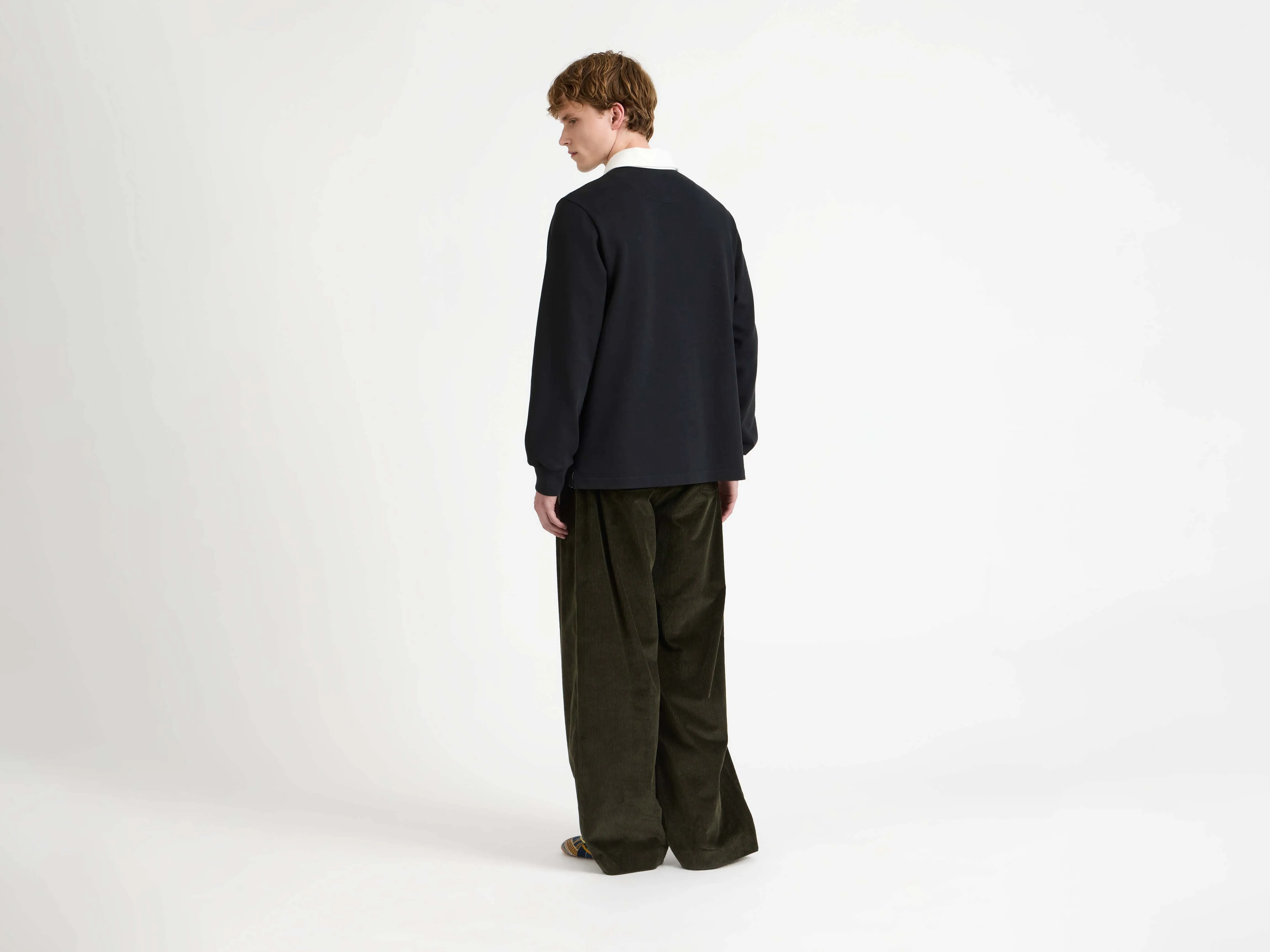 MENS 'ART CLUB' RUGBY POLO TOP IN WASHED BLACK sold by J.W. Anderson product image thumbnail 3